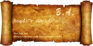 Bogár Adrián névjegykártya