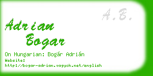 adrian bogar business card
