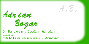 adrian bogar business card